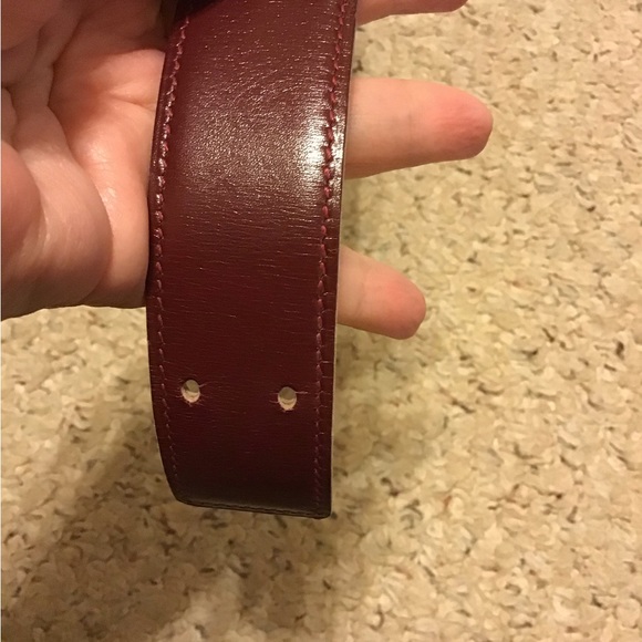 HERMES LEATHER BELT SZ 35 SOME DAMAGE TO UNDERSIDE GUC PARIS - Picture 4 of 6